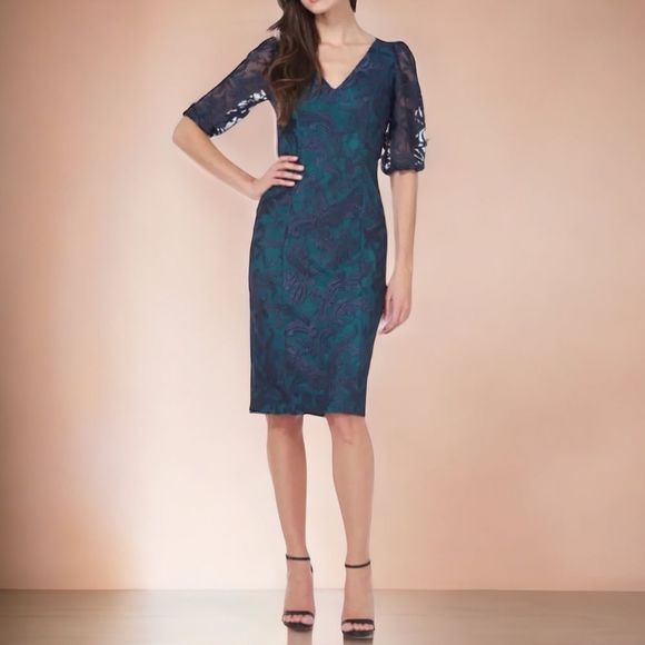 ☀️☀️☀️ JS Celestial Embroidered Cocktail Dress Size 4 - Picture 1 of 11